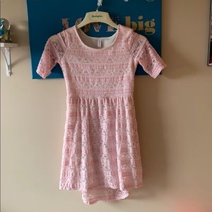 Lace pink girls dress